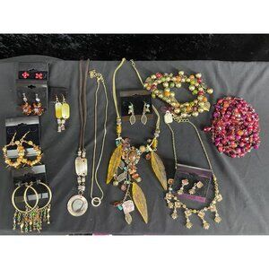 Fashion Jewelry Lot Earring Necklace Bracelet New With Tags Brown Colors NEW